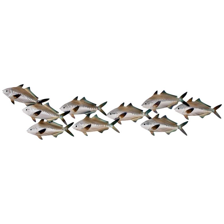 Image 1 Sardine School Swimming Left 36 inch Wide Metal Wall Art