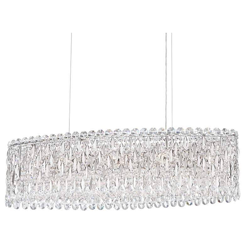 Image 1 Sarella 10"H x 36"W 12-Light Crystal Chandelier in Polished Stain