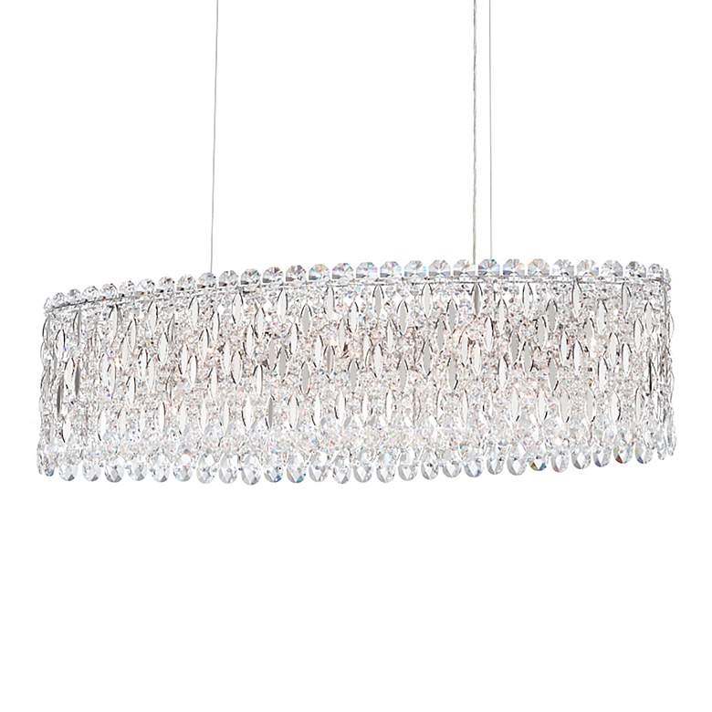 Image 2 Sarella 10"H x 36"W 12-Light Crystal Chandelier in Polished Stain