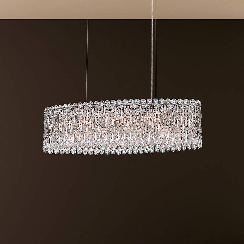 Image 1 Sarella 10"H x 36"W 12-Light Crystal Chandelier in Polished Stain