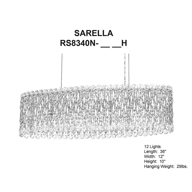 Image 4 Sarella 10"H x 36"W 12-Light Crystal Chandelier in Polished Stain more views