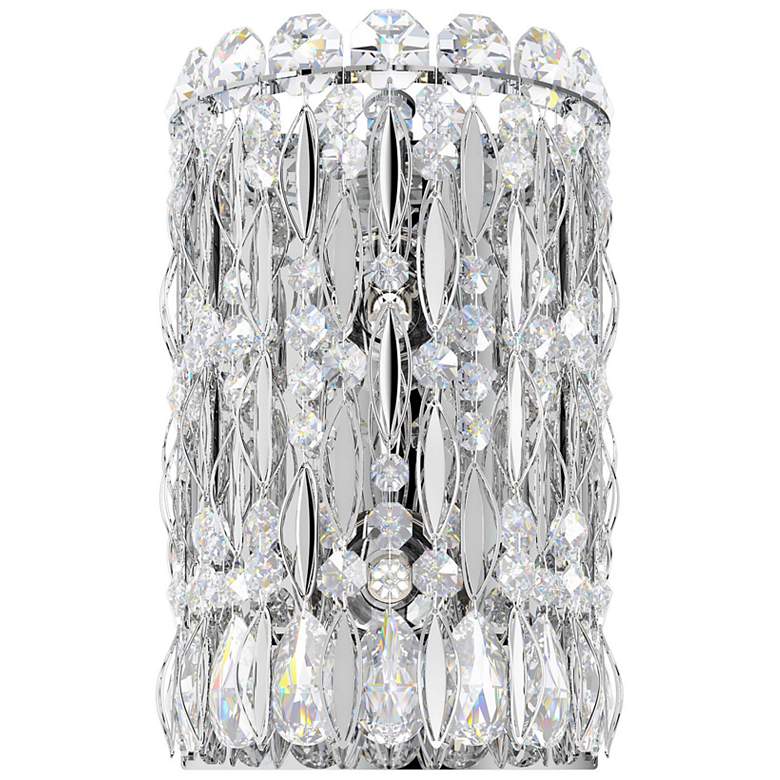 Image 2 Sarella 11"H x 7"W 2-Light Crystal Wall Sconce in Polished Stainl