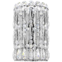 Sarella 11"H x 7"W 2-Light Crystal Wall Sconce in Polished Stainl
