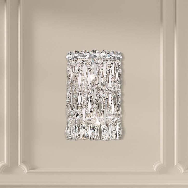 Image 1 Sarella 11"H x 7"W 2-Light Crystal Wall Sconce in Polished Stainl