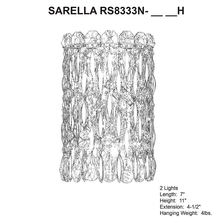 Image 4 Sarella 11"H x 7"W 2-Light Crystal Wall Sconce in Polished Stainl more views