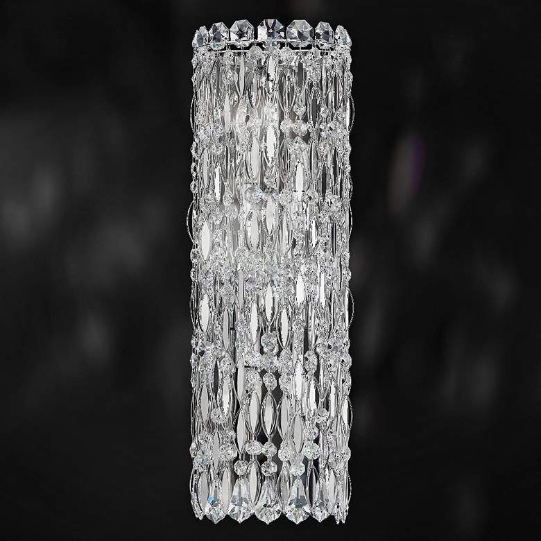 Image 1 Sarella 22 inchH Antique Silver and Heritage Crystal Wall Sconce