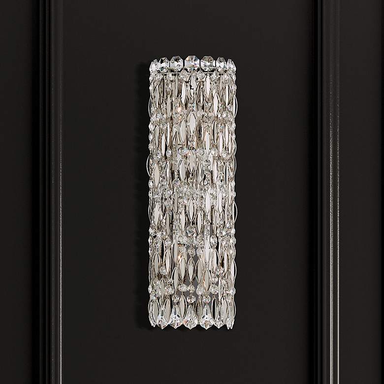 Image 1 Sarella 22"H Antique Silver and Heritage Crystal Wall Sconce