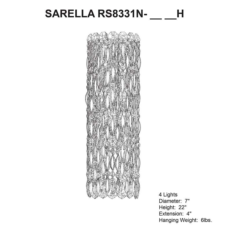 Image 4 Sarella 22"H Antique Silver and Heritage Crystal Wall Sconce more views
