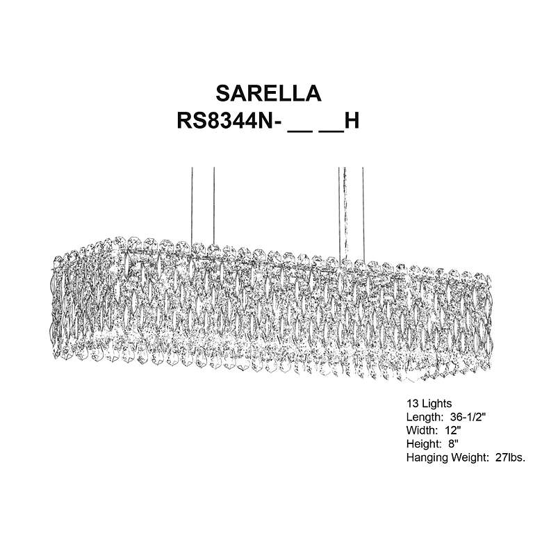 Image 4 Sarella 36 1/2" Wide Polished Stainless Crystal Chandelier more views
