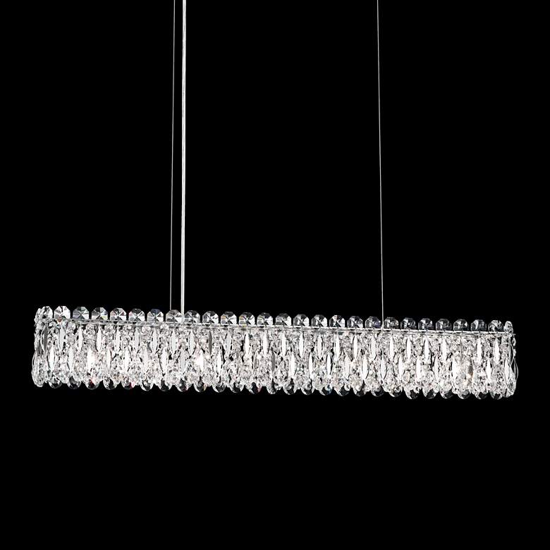 Image 1 Sarella 36 1/2 inchW Silver Crystal Kitchen Island Light Pendant