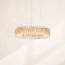 Thumbnail1 of Sarella 5.5"H x 24"W 12-Light Crystal Chandelier in Antique Silve