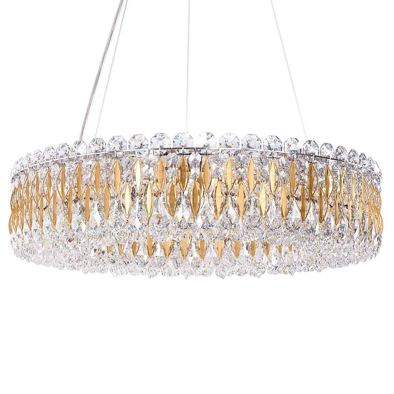 Image 2 Sarella 5.5"H x 24"W 12-Light Crystal Chandelier in Heirloom Gold