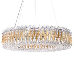 Sarella 5.5"H x 24"W 12-Light Crystal Chandelier in Heirloom Gold
