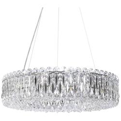 Sarella 5.5"H x 24"W 12-Light Crystal Chandelier in Pol Stainless