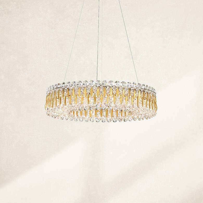 Image 1 Sarella 5.5"H x 24"W 12-Light Crystal Chandelier in Pol Stainless