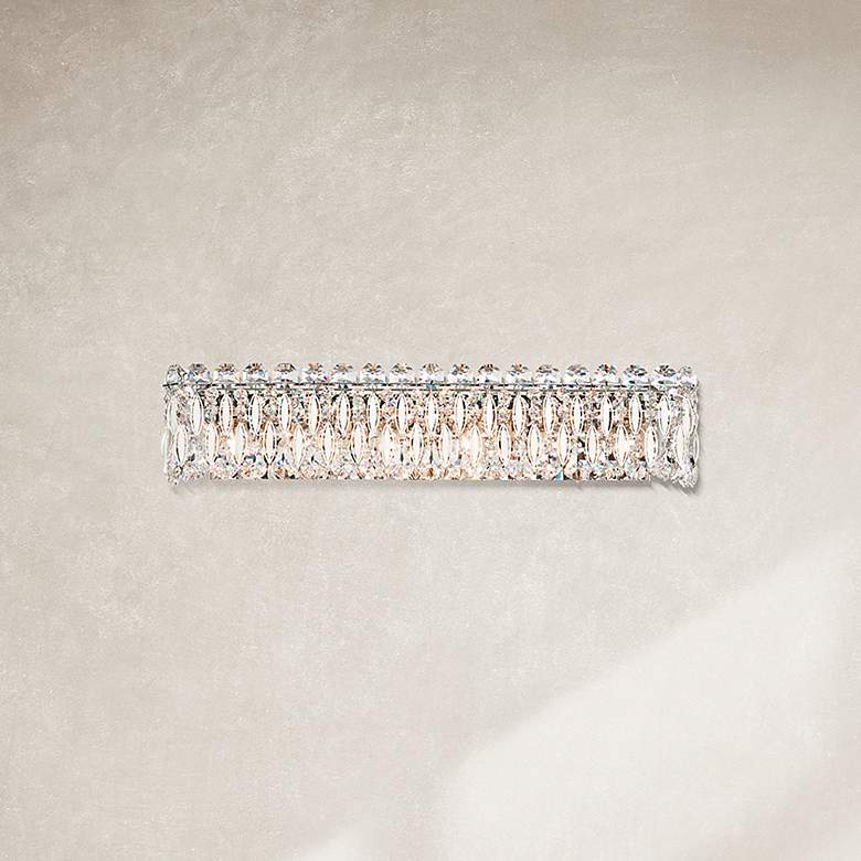Image 1 Sarella 5.5"H x 25.5"W 6-Light Crystal Bath Bar in White