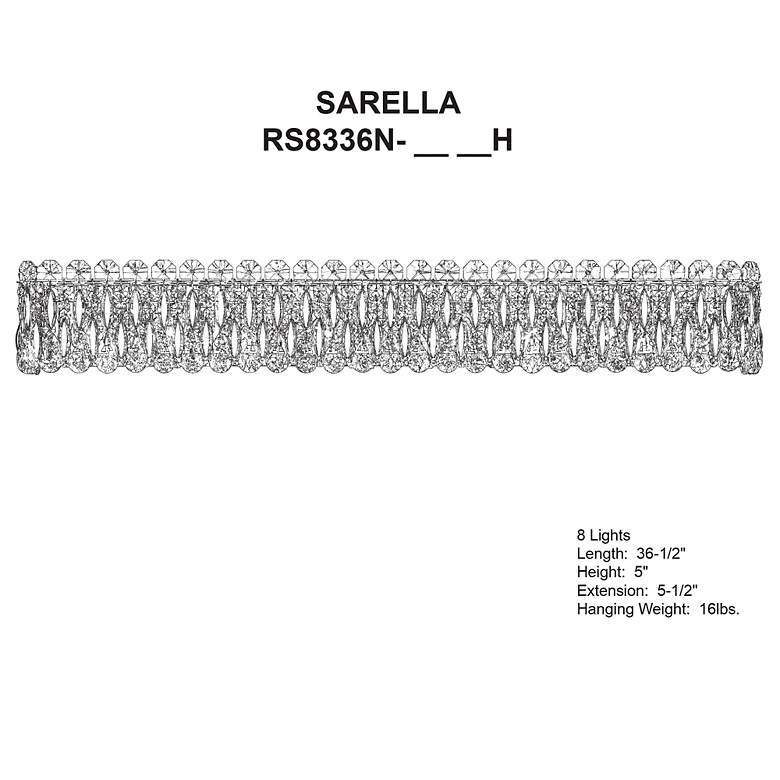 Image 4 Sarella 5.5"H x 36.5"W 8-Light Crystal Bath Bar in Heirloom Gold more views