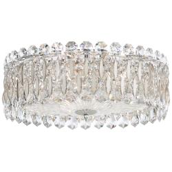 Sarella 6.5"H x 15.5"W 3-Light Crystal Flush Mount in Antique Sil