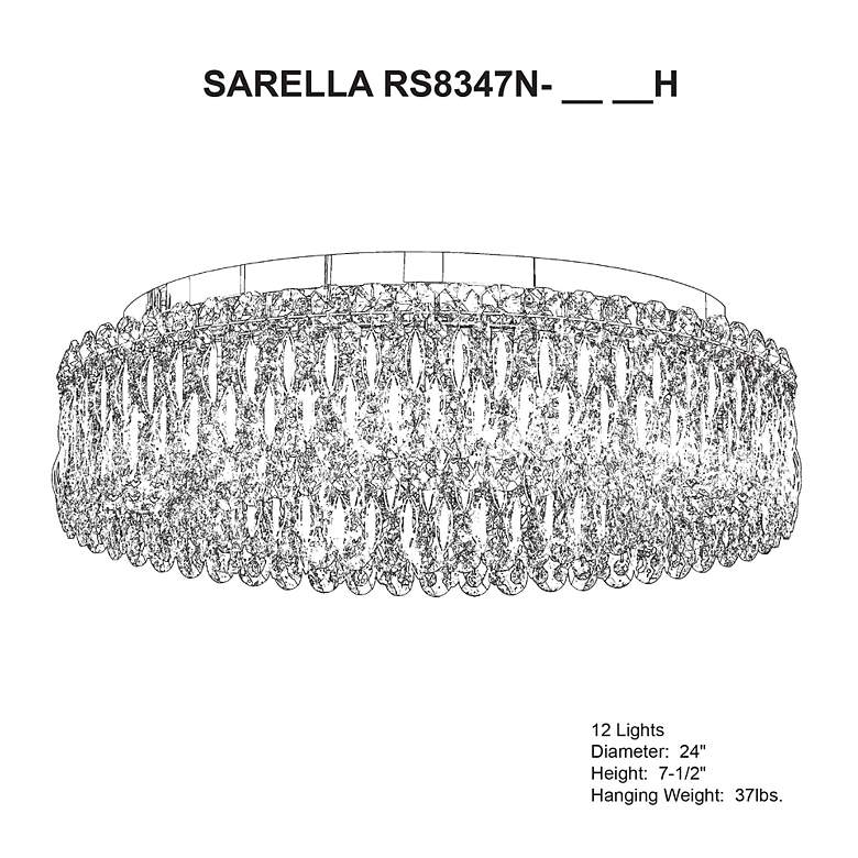 Image 4 Sarella 7.5"H x 24"W 12-Light Crystal Flush Mount in White more views