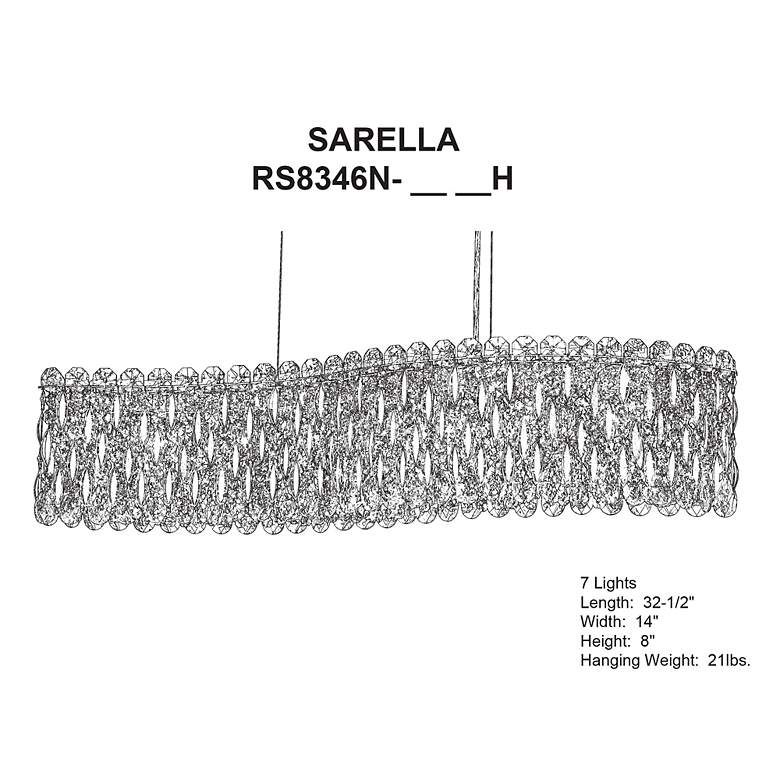 Image 5 Sarella 8"H x 32.5"W 7-Light Crystal Linear Chandelier in Antique more views