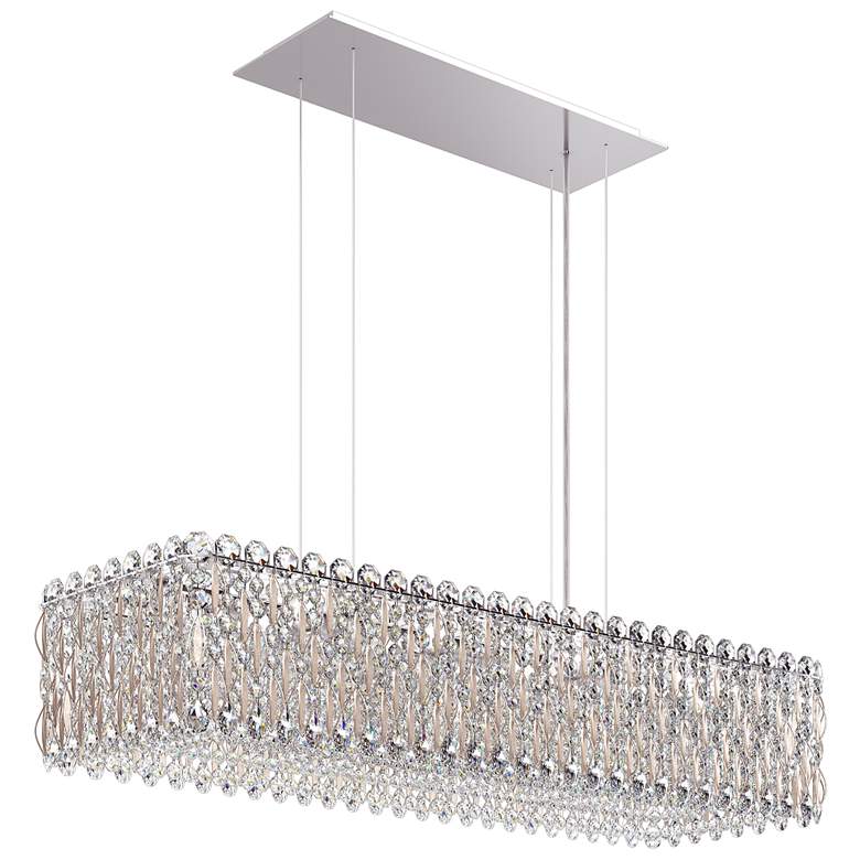 Image 1 Sarella 8"H x 36.5"W 13-Light Crystal Linear Chandelier in Antiqu