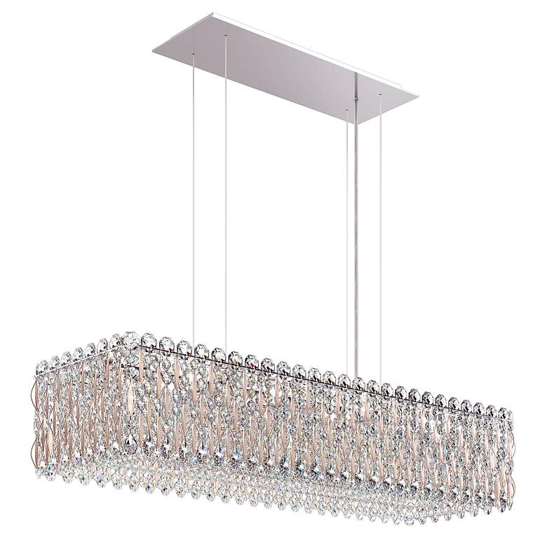 Image 2 Sarella 8"H x 36.5"W 13-Light Crystal Linear Chandelier in Antiqu