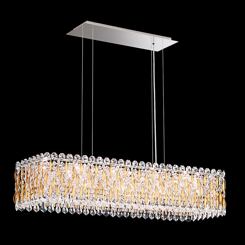 Image 3 Sarella 8"H x 36.5"W 13-Light Crystal Linear Chandelier in Heirlo more views