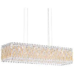 Sarella 8"H x 36.5"W 13-Light Crystal Linear Chandelier in Heirlo