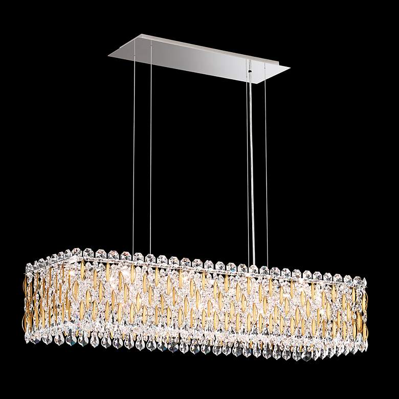 Image 3 Sarella 8"H x 36.5"W 13-Light Crystal Linear Chandelier in Heirlo more views