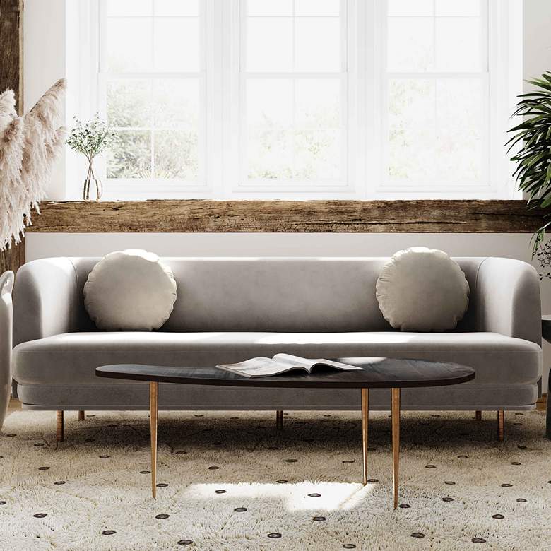 Image 1 Sariah 84 1/4" Wide Alabaster Velvet Sofa