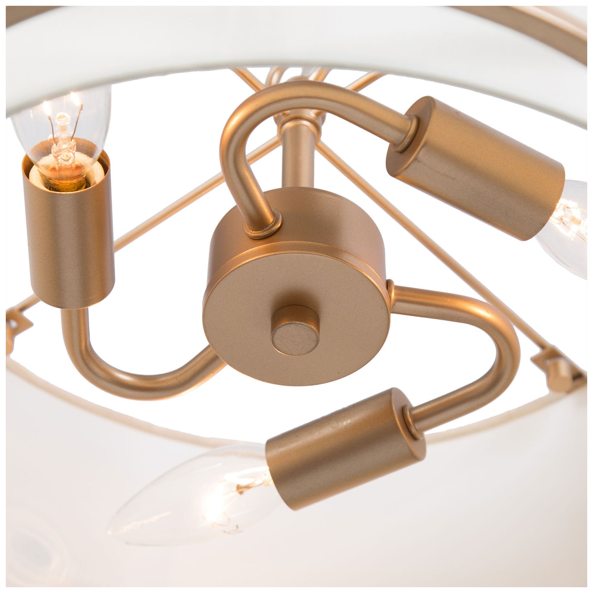 Sarla 15.7"W Satin Brass 3-Light Drum Shaded Kitchen Pendant