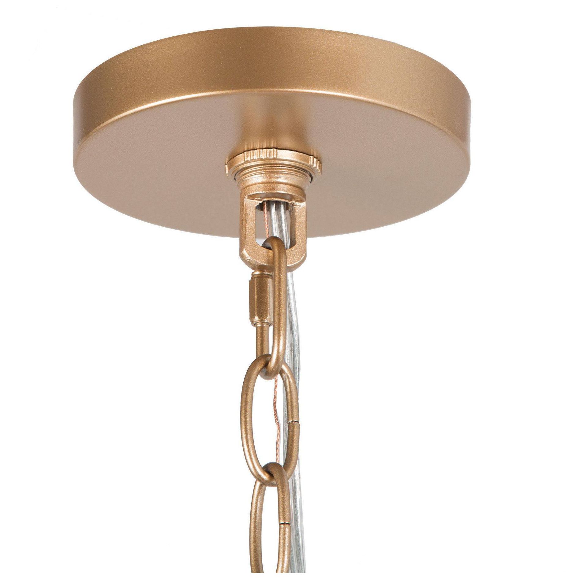 Image 4 Sarla 15.7"W Satin Brass 3-Light Metal Drum Kitchen Pendant more views