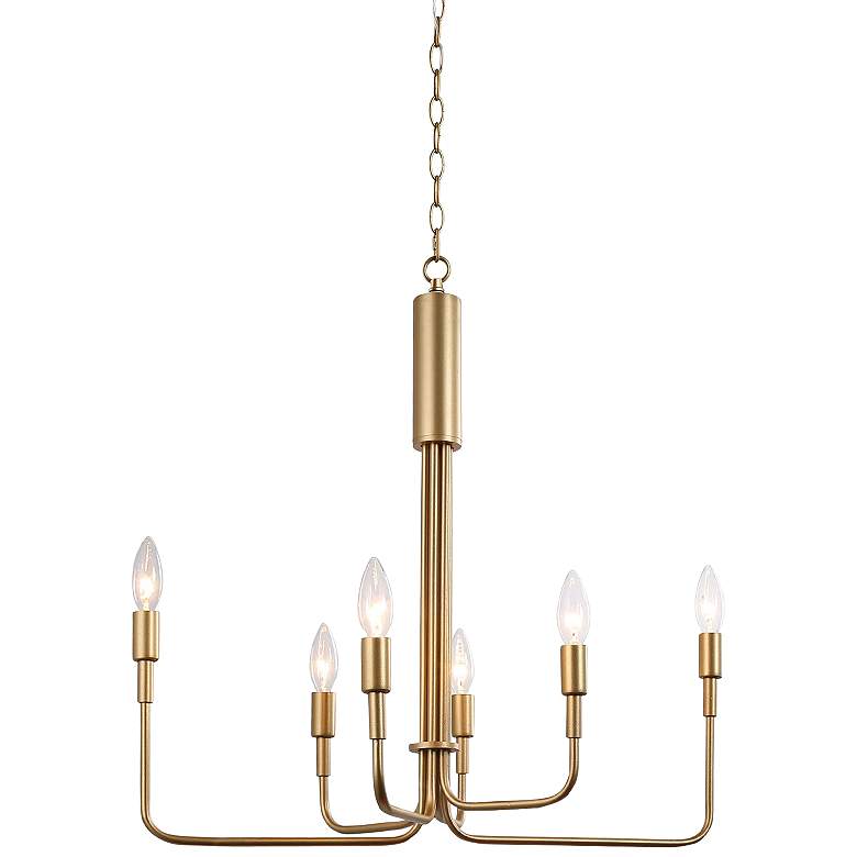 Image 2 Sarla 25" Wide Gold Metal 6-Light Chandelier