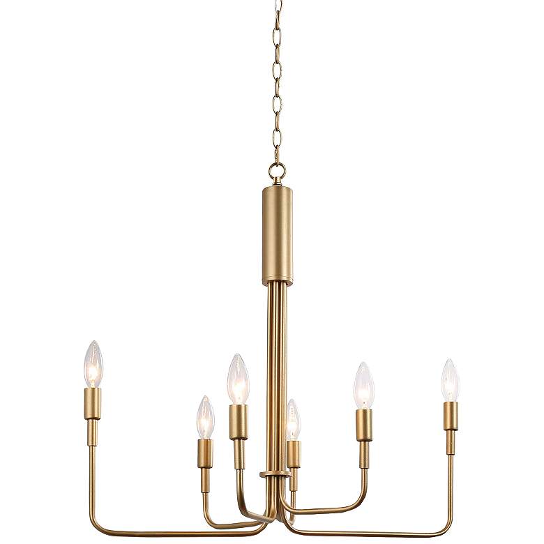 Image 2 Sarla 25 inch Wide Gold Metal 6-Light Chandelier