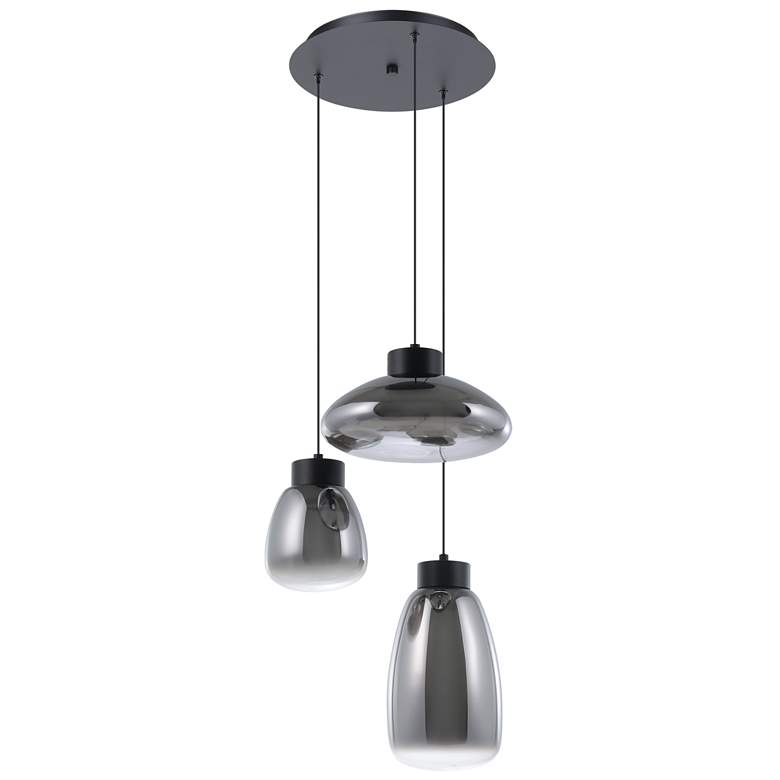 Image 1 Sarnarra 3-light Black 3CCT LED Pendant Light