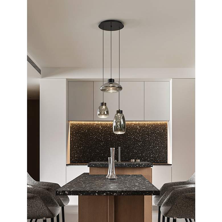 Image 3 Sarnarra 3-light Black 3CCT LED Pendant Light more views