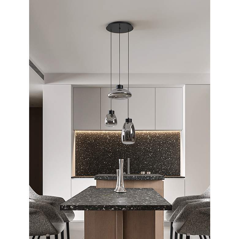 Image 4 Sarnarra 3-light Black 3CCT LED Pendant Light more views