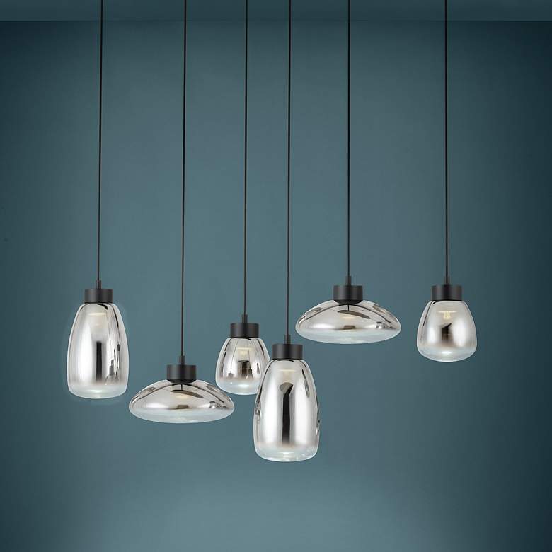 Image 1 Sarnarra 6-light Black 3CCT LED Pendant Light with Chrome