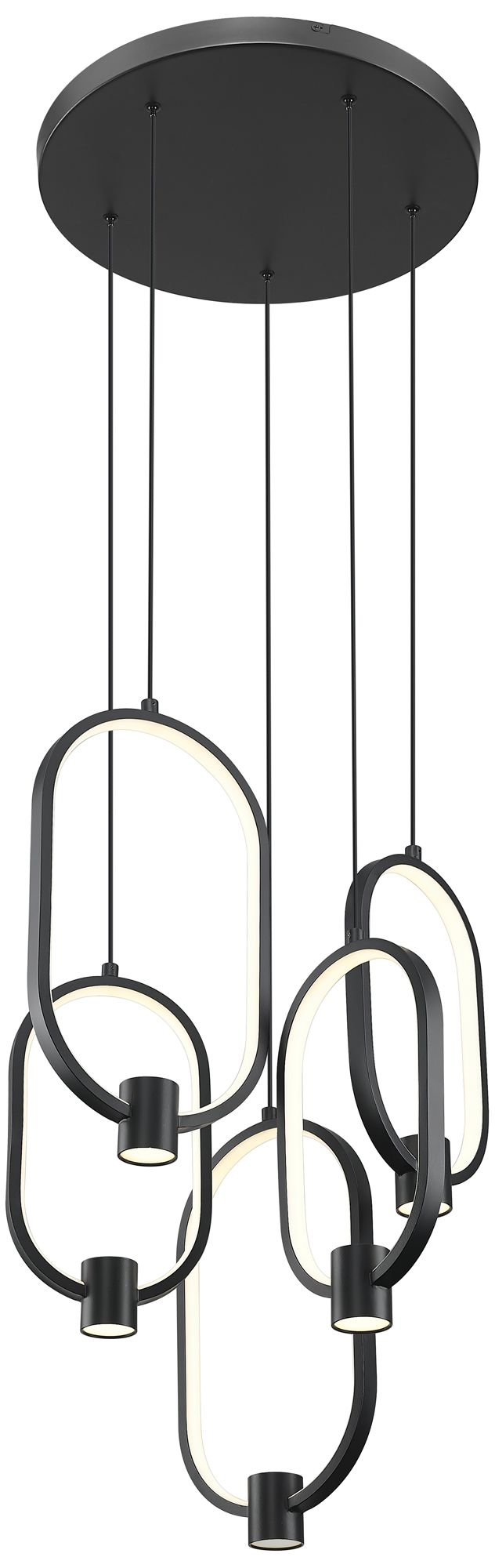 Image 4 Saros by Z-Lite 15.75 inch Matte Black 5 Light Chandelier more views