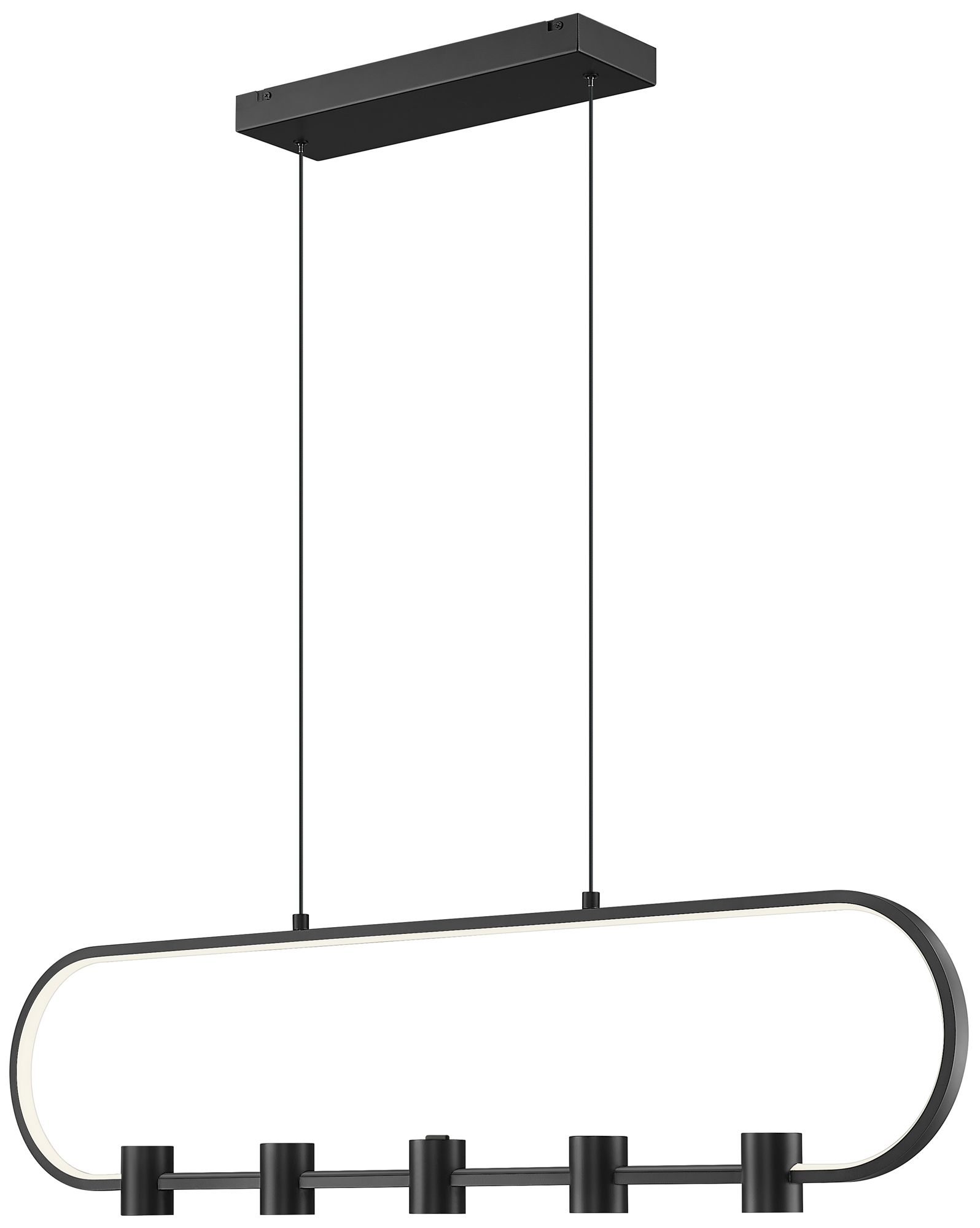 Saros by Z-Lite 42 inch Matte Black 5 Light Linear Chandelier