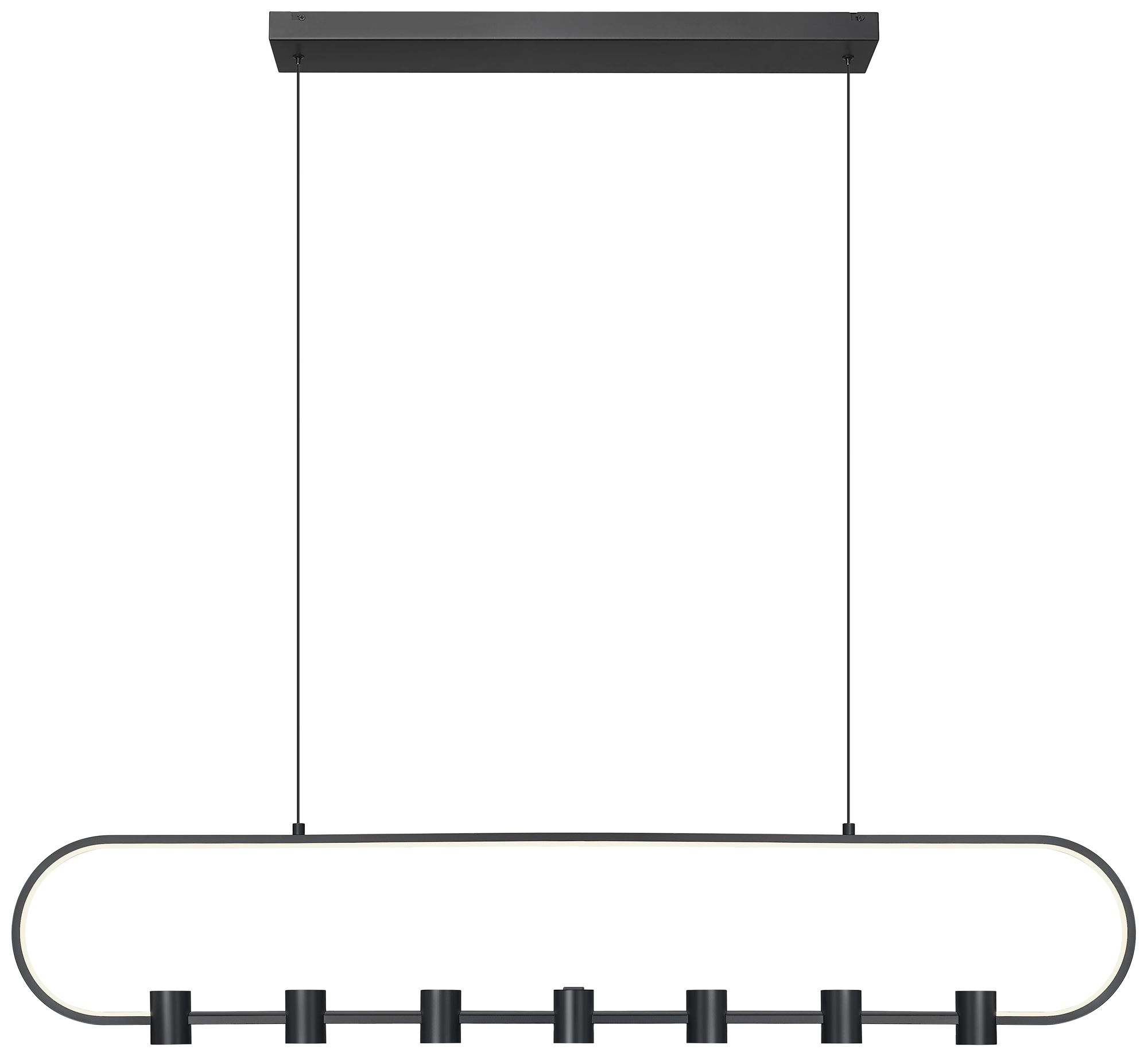 Image 4 Saros by Z-Lite 54 inch Matte Black 7 Light Linear Chandelier more views