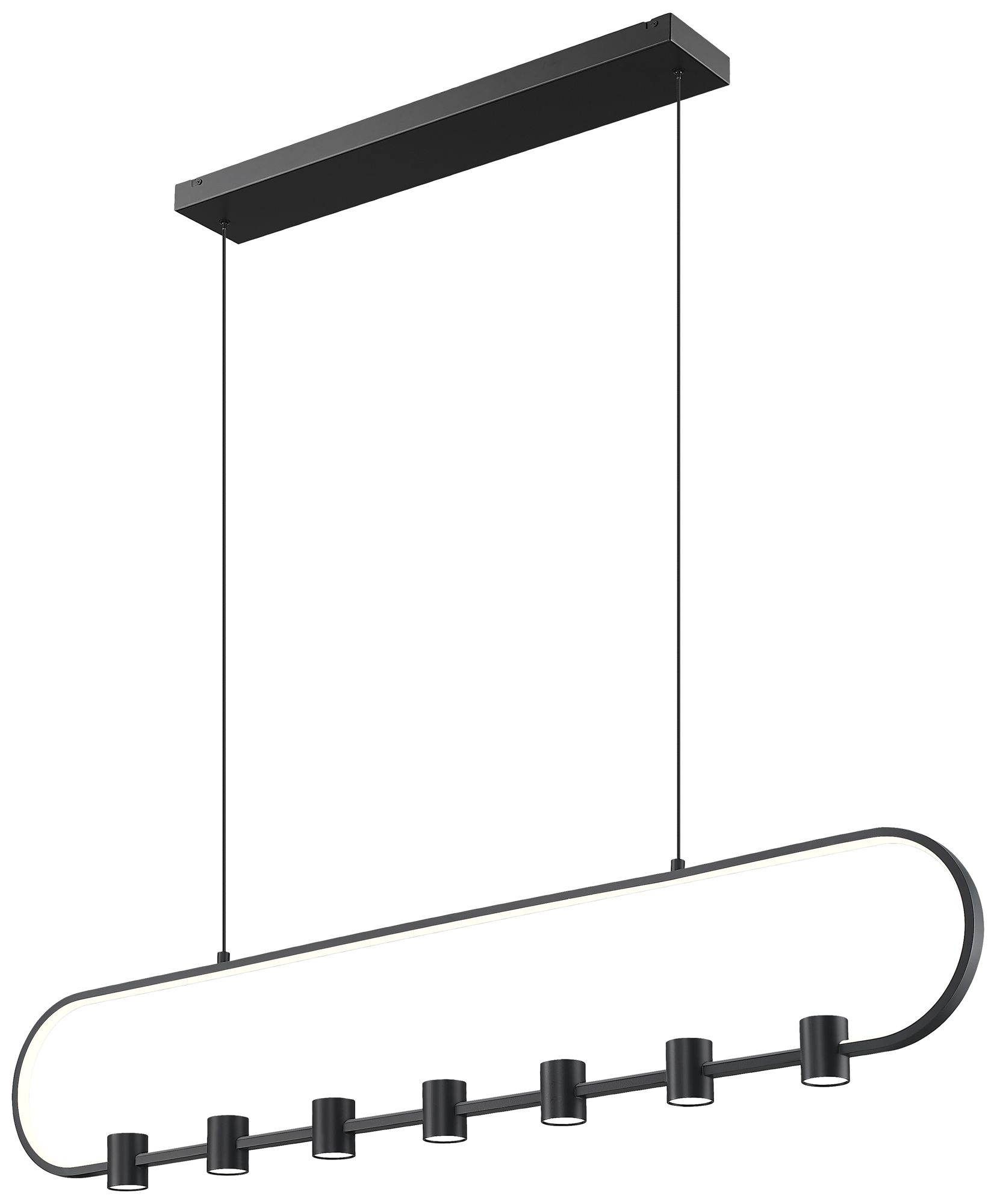 Image 5 Saros by Z-Lite 54 inch Matte Black 7 Light Linear Chandelier more views