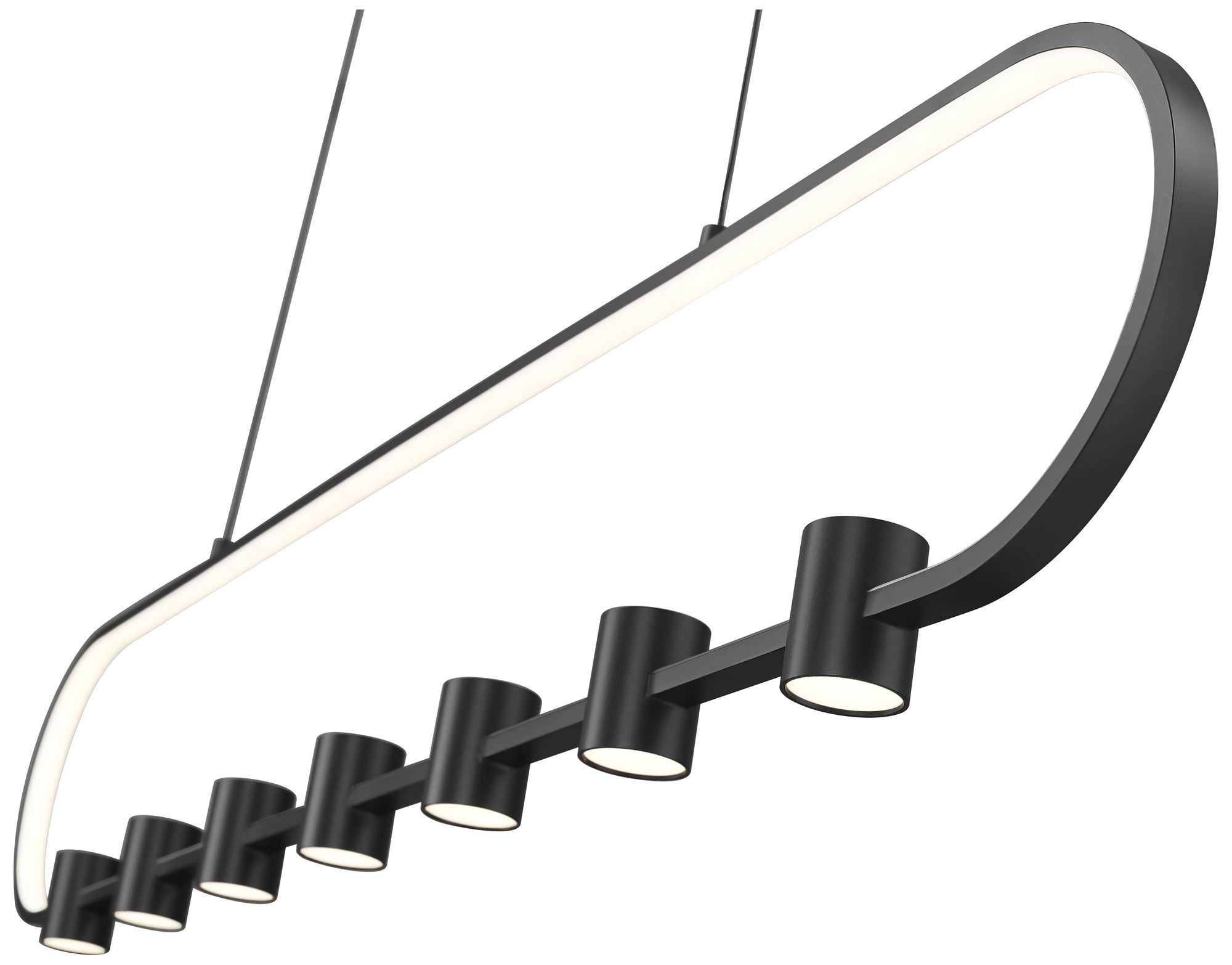 Image 6 Saros by Z-Lite 54 inch Matte Black 7 Light Linear Chandelier more views