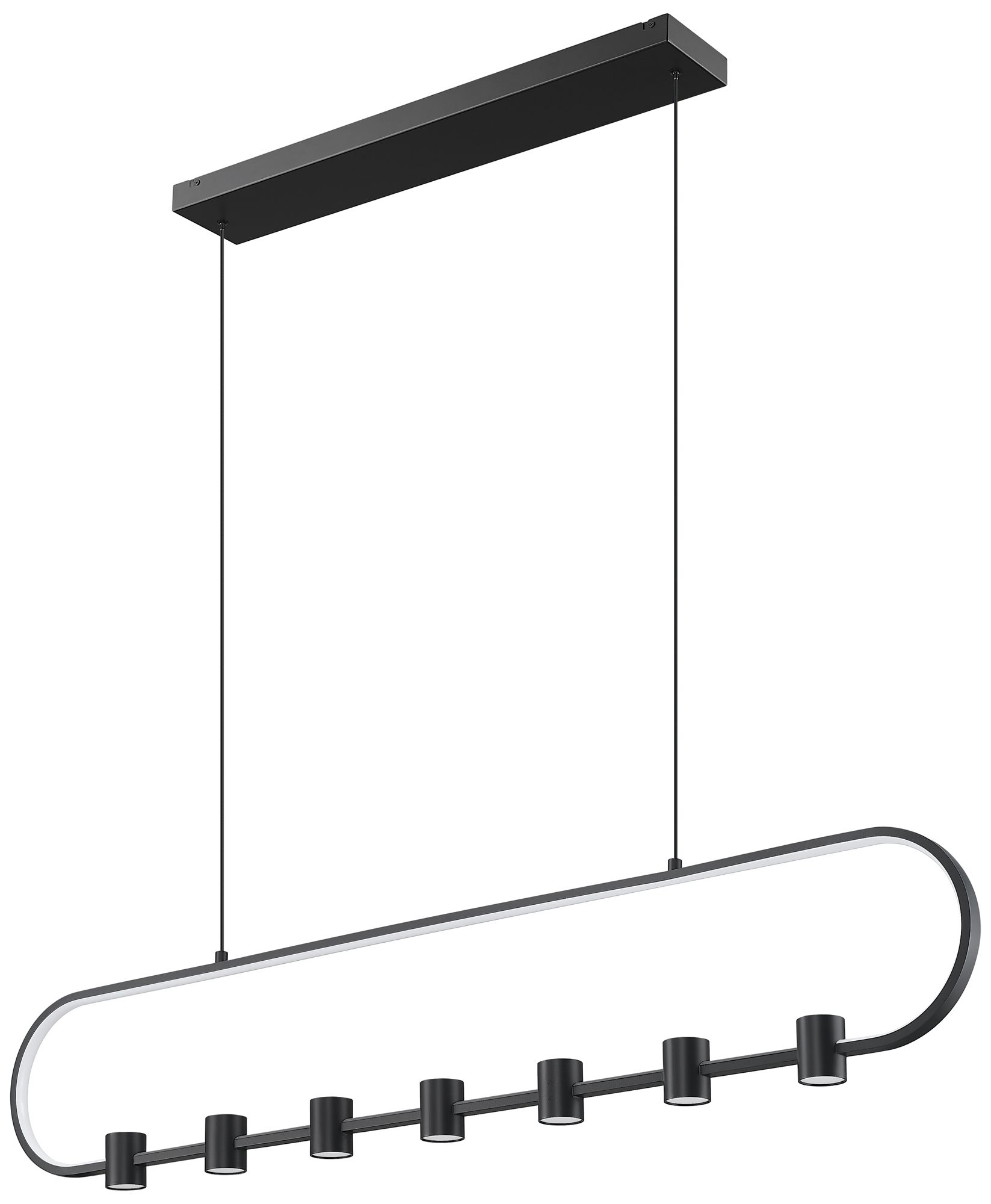 Image 7 Saros by Z-Lite 54 inch Matte Black 7 Light Linear Chandelier more views