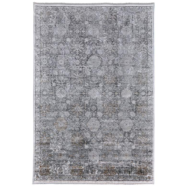 Image 1 Sarrant Transitional Damask Soft Indoor Gray Area Rug 3965F