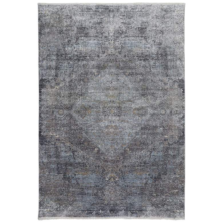 Image 1 Sarrant Transitional Distressed Soft Indoor Gray Area Rug 3963F