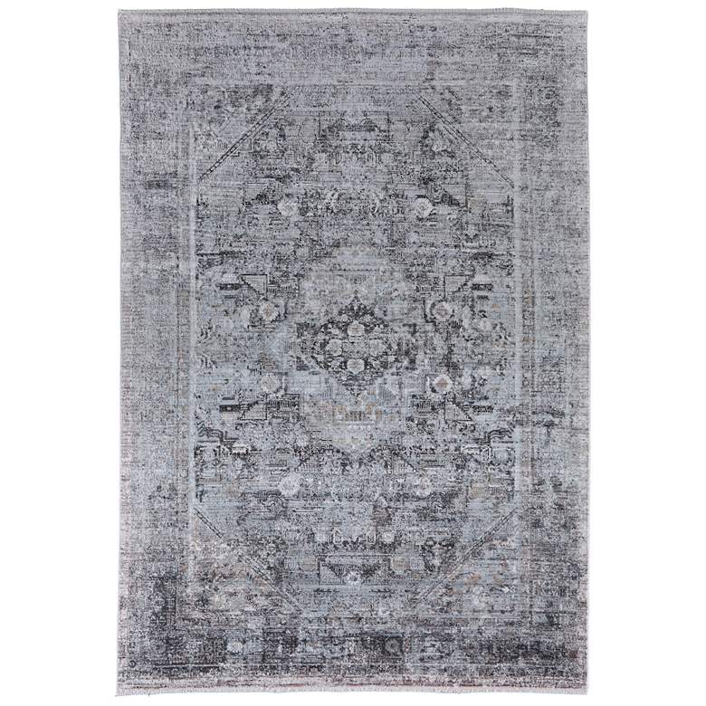 Image 1 Sarrant Transitional Medallion Soft Indoor Gray Area Rug 3966F