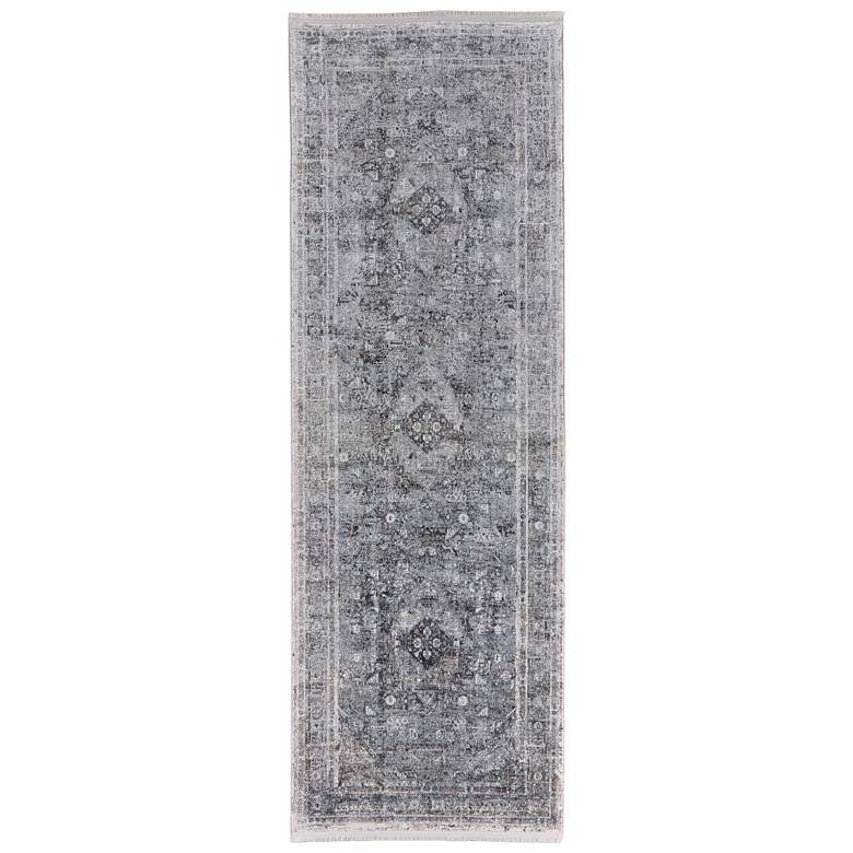 Image 1 Sarrant Transitional Medallion Soft Indoor Gray Area Rug 3966F