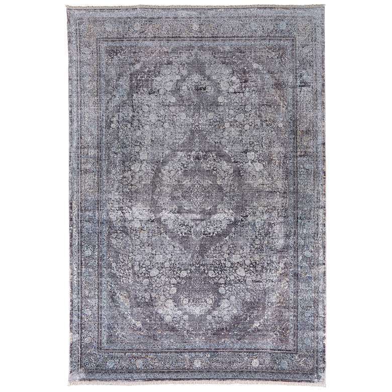 Image 1 Sarrant Transitional Medallion Soft Indoor Gray Area Rug 3967F