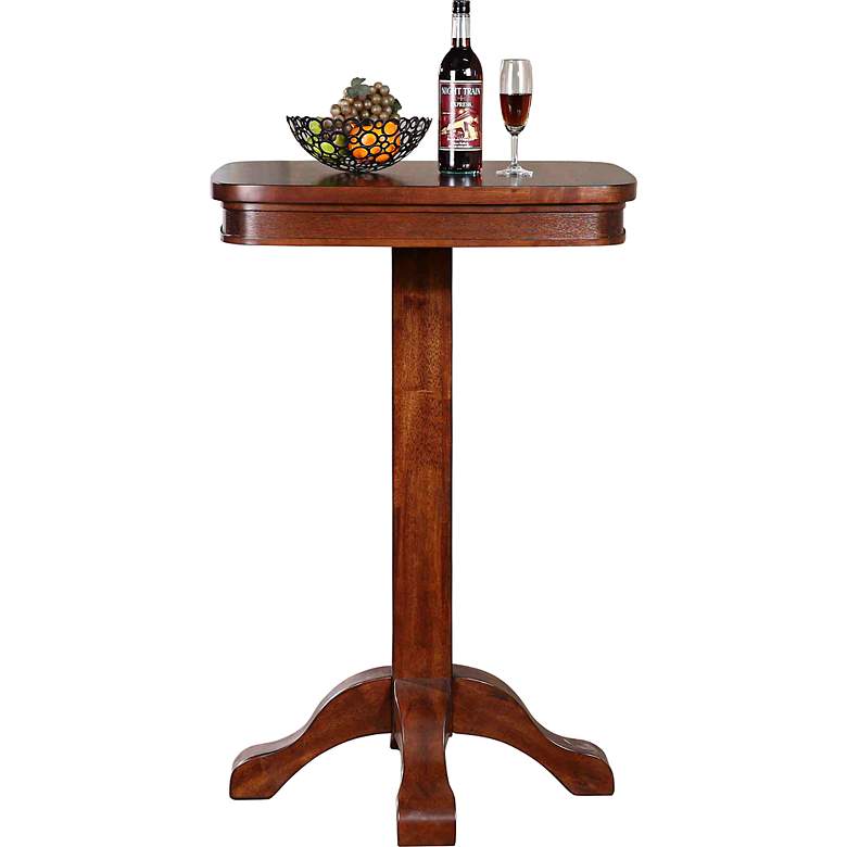Image 1 Sarsetta 28" Wide Oak Finish Wood Pub Table